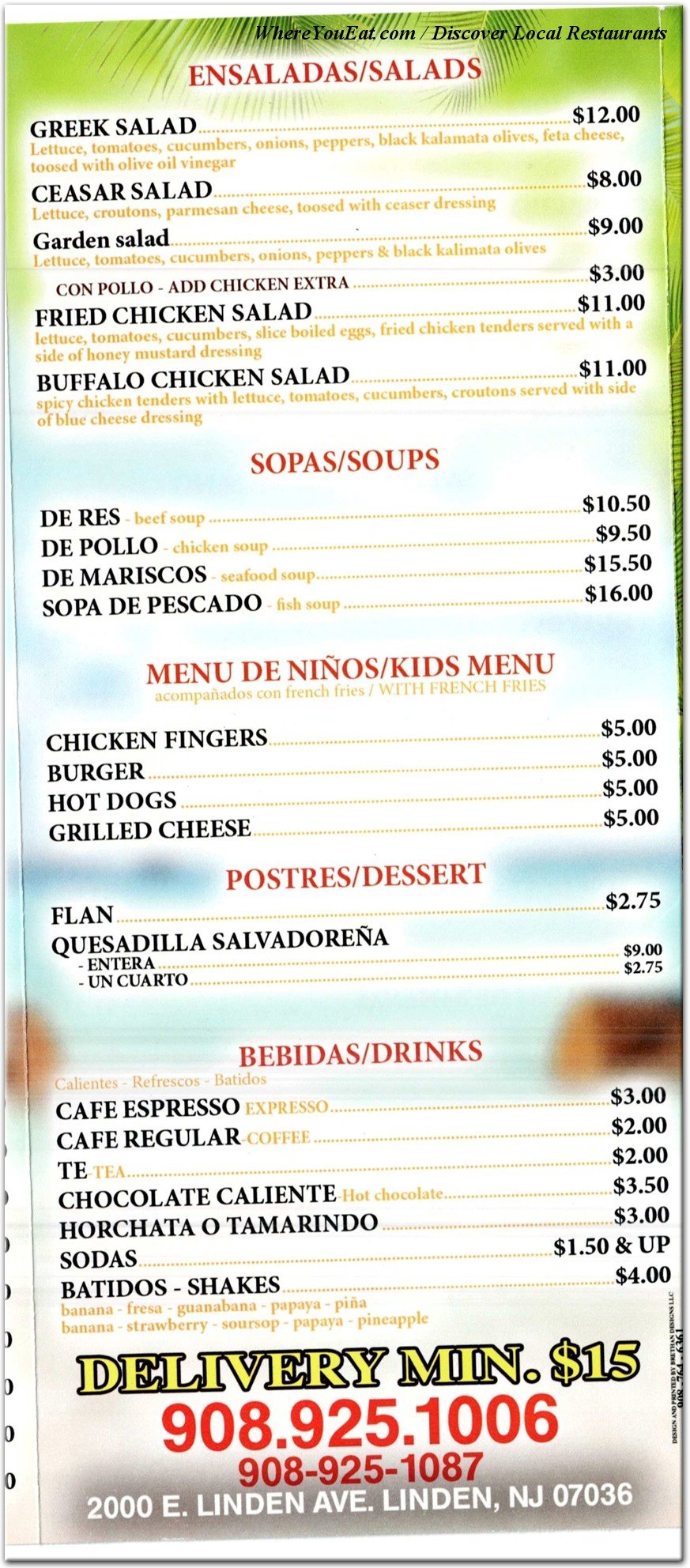 menu